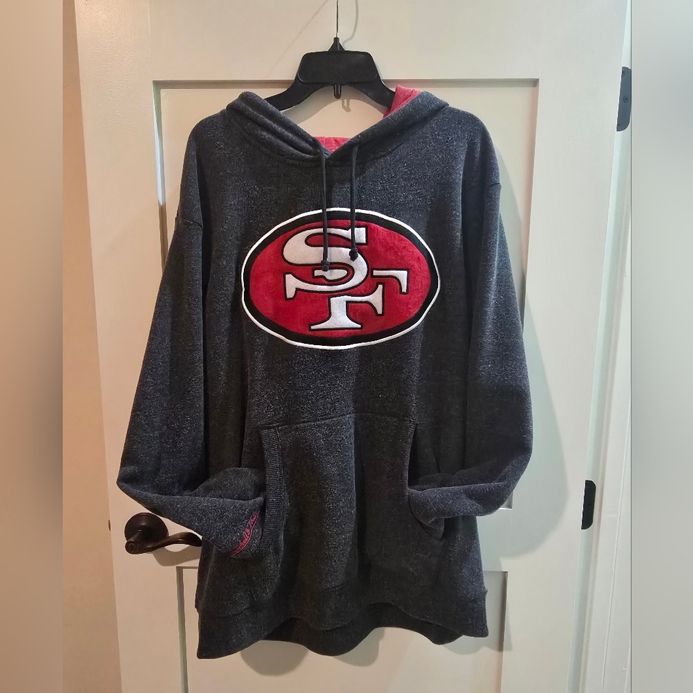 Mitchell & Ness Gray and Red Hoodie